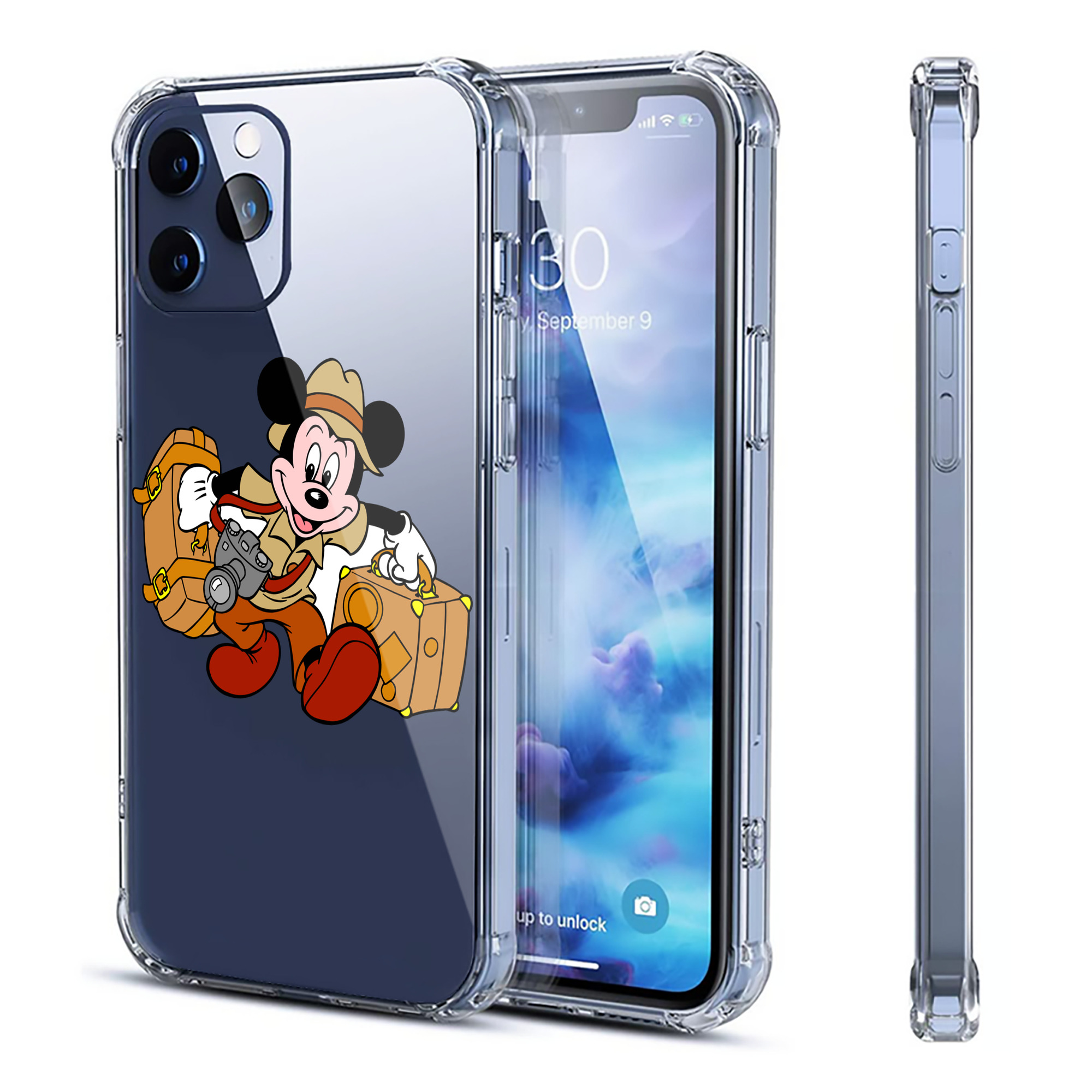 （画像用） ミッキーマウス Mickey Mouse 【iPhone 12シリーズ対応】透明スマホケース（クリアソフトケース）